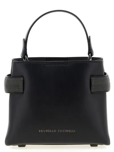 Brunello Cucinelli Essence' Small Handbag In Black