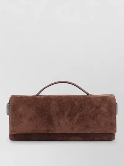 Brunello Cucinelli Essence Suede Clutch Bag Medium Size