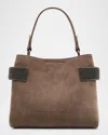 Brunello Cucinelli Essense Mini Monili Suede Top-handle Bag