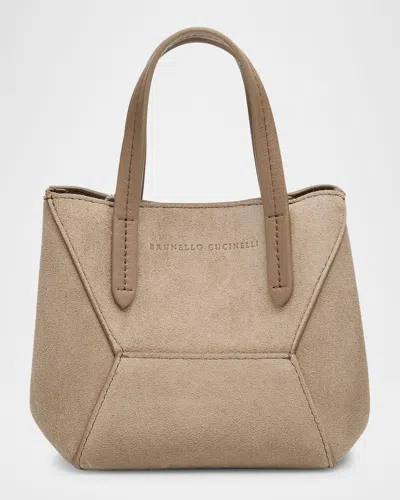 Brunello Cucinelli Essense Monili Leather Top-handle Bag In Pink