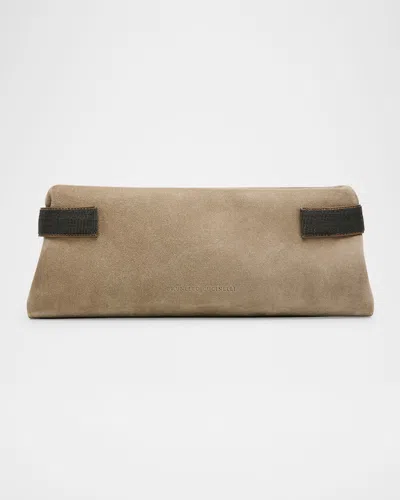 BRUNELLO CUCINELLI ESSENSE MONILI SUEDE CLUTCH BAG