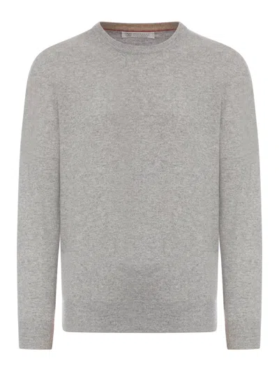 Brunello Cucinelli Essential Crew Neck Cashmere Jumper In Grey
