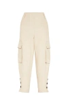 Brunello Cucinelli Linen Cargo Trousers In Beige