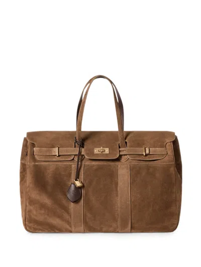 Brunello Cucinelli Explorer Suede Travel Bag In Brown