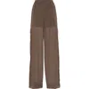 Brunello Cucinelli Cotton Organza Track Trousers In Chocolate