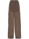 Brunello Cucinelli Cotton Organza Track Trousers In Brown