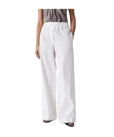 Brunello Cucinelli Exposed-seam Palazzo Trousers In White