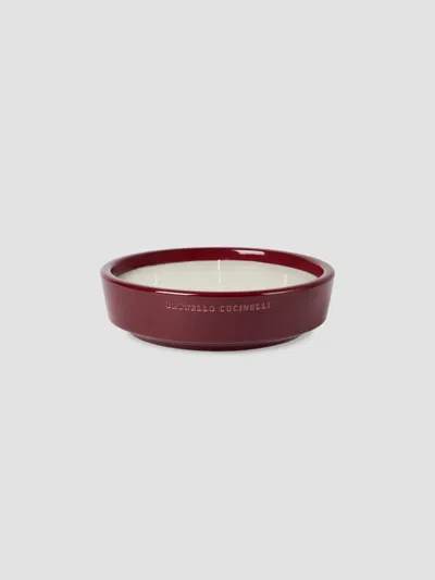 Brunello Cucinelli Extra Large Scented Candle In Ceramic Vessel In Brown