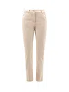 BRUNELLO CUCINELLI EXTRA SKINNY FIT TROUSER WITH MONILI PATCH