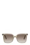 Brunello Cucinelli Sunglasses With Transparent Frame And Metal Accents In Beige