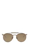 Brunello Cucinelli Womens Gold Bc2004st Sartorial Sunset Phantos-frame Titanium Sunglasses In Brown