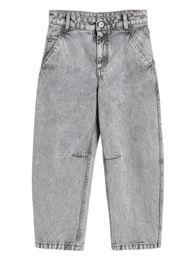 Brunello Cucinelli Kids' Faded-effect Jeans In Gray