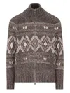 Brunello Cucinelli Fairisle-pattern Cardigan In Brown