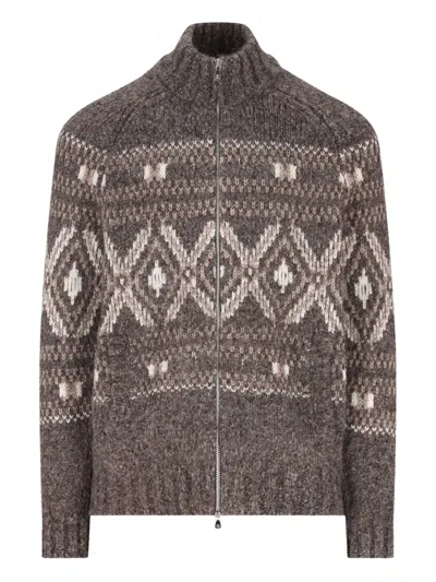 BRUNELLO CUCINELLI FAIRISLE-PATTERN CARDIGAN
