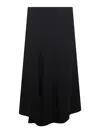 Brunello Cucinelli Virgin Wool Midi Skirt In Dark Grey
