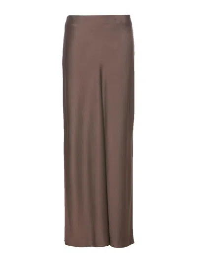 Brunello Cucinelli Fluis Bias-cut Skirt In Marrón