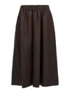 Brunello Cucinelli Flowing Linen Full Skirt With Elastic Waistband In Brown