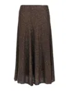 Brunello Cucinelli Texture Dazzling Midi Skirt With Sequined Finish In Brown