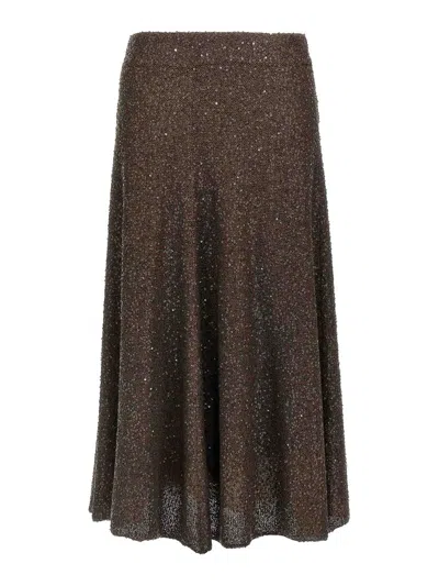 Brunello Cucinelli Texture Dazzling Skirt In Black
