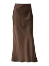 Brunello Cucinelli Cadis Long Skirt In Brown