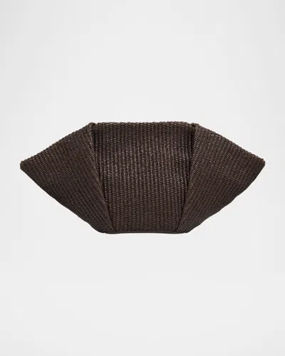 BRUNELLO CUCINELLI FAN RAFFIA CLUTCH BAG