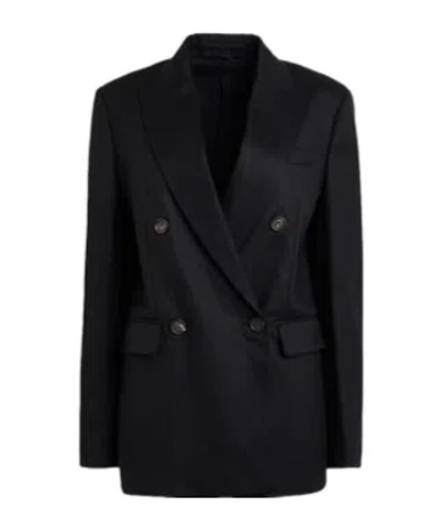 Brunello Cucinelli Fashion Minimalist Double-breasted Blazer In Black