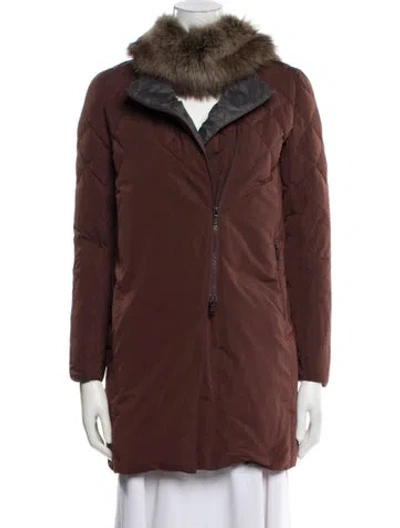 Pre-owned Brunello Cucinelli Faux Fur Coat In Brown