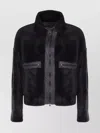 Brunello Cucinelli Grey Shearling Jacket With Two Front Welt Pockets With Zip In Fur Woman