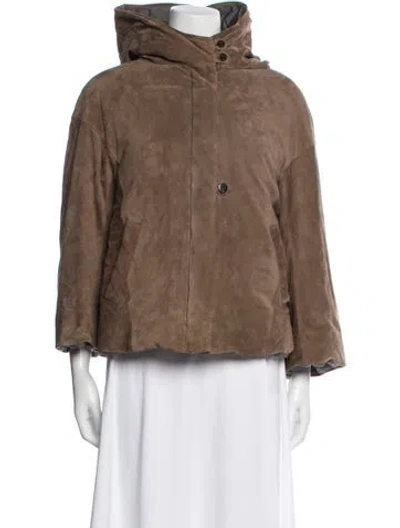 Pre-owned Brunello Cucinelli Faux Fur Jacket In Brown