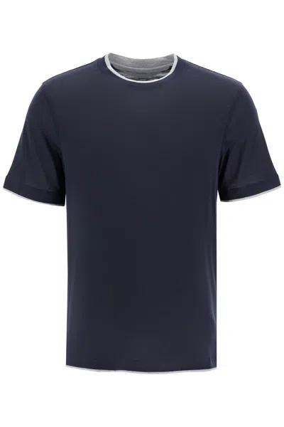 Brunello Cucinelli Faux-layer In Navy+grigio (blue)