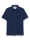 Brunello Cucinelli Faux-layered Polo Shirt In Blue