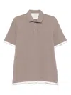 Brunello Cucinelli Faux-layered Polo Shirt In Brown