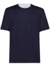 BRUNELLO CUCINELLI FAUX LAYERING SILK AND COTTON T-SHIRT