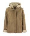Brunello Cucinelli Reversible Shearling Outerwear With Jewellery In Brown