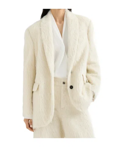 Brunello Cucinelli Faux-fur Blazer In Metallic
