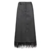 BRUNELLO CUCINELLI FEATHER-TRIMMED ZIPPED SKIRT