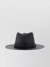 BRUNELLO CUCINELLI FEDORA HAT WITH SHINY JEWELS AND LEATHER DETAIL