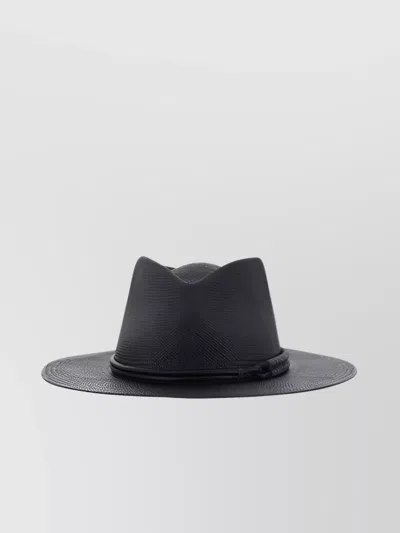 BRUNELLO CUCINELLI FEDORA HAT WITH SHINY JEWELS AND LEATHER DETAIL