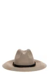 Brunello Cucinelli Interwoven-straw Fedora Hat In Nude