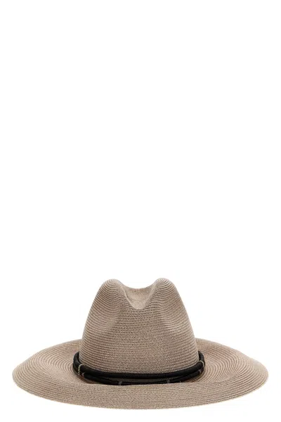 BRUNELLO CUCINELLI BRUNELLO CUCINELLI EMBELLISHED WIDE-BRIM FEDORA