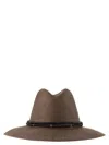 Brunello Cucinelli Fedora Made Of Hemp And Techno Cotton With Leather Band And Necklace