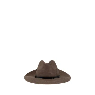 BRUNELLO CUCINELLI FEDORA IN HEMP AND TECHNO COTTON