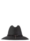 Brunello Cucinelli Fedora Made Of Hemp And Techno Cotton With Leather Band And Necklace