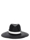 Brunello Cucinelli Straw Fedora With Wide Brim And Structured Crown In Black