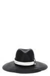 Brunello Cucinelli Straw Fedora With Wide Brim And Structured Crown In Black