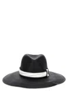 Brunello Cucinelli Straw Fedora With Wide Brim And Structured Crown In Black