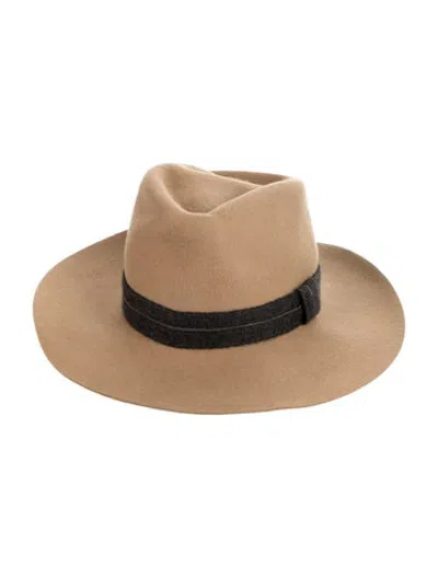 Pre-owned Brunello Cucinelli Fedora Wool Hat  W/tags In Brown