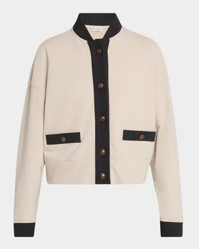 Brunello Cucinelli Felpa Buttoned Bomber Cardigan