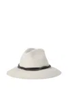 Brunello Cucinelli Felt Fedora With Monili In White
