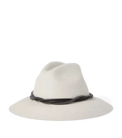 Brunello Cucinelli Felt Fedora In Sand